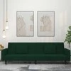 Dvivietė sofa-lova su dvejomis pagalvėmis, žalia, aksomas