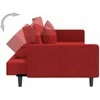Dvivietė sofa-lova su dvejomis pagalvėmis, vyno, aksomas