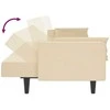 Dvivietė sofa-lova su dvejomis pagalvėmis, kreminė, audinys