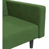 Dvivietė sofa-lova su dvejomis pagalvėmis, žalia, aksomas