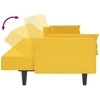 Dvivietė sofa-lova su dvejomis pagalvėmis, geltona, audinys