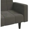 Dvivietė sofa-lova su dvejomis pagalvėmis, pilka, aksomas