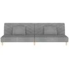 Dvivietė sofa-lova su dvejomis pagalvėmis, pilka, audinys