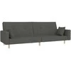 Dvivietė sofa-lova su dvejomis pagalvėmis, pilka, audinys