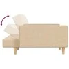 Dvivietė sofa-lova su dvejomis pagalvėmis, kreminė, audinys