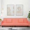 Dvivietė sofa-lova su dvejomis pagalvėmis, rožinė, aksomas