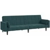 Dvivietė sofa-lova su dvejomis pagalvėmis, mėlyna, aksomas