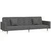 Dvivietė sofa-lova su dvejomis pagalvėmis, pilka, audinys