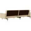 Dvivietė sofa-lova su dvejomis pagalvėmis, kreminė, audinys