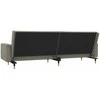 Dvivietė sofa-lova su dvejomis pagalvėmis, pilka, aksomas