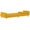 Dvivietė sofa-lova su dvejomis pagalvėmis, geltona, audinys