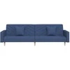 Dvivietė sofa-lova su dvejomis pagalvėmis, mėlyna, audinys