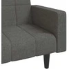Dvivietė sofa-lova su dvejomis pagalvėmis, pilka, audinys