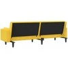 Dvivietė sofa-lova su dvejomis pagalvėmis, geltona, audinys