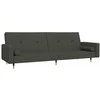 Dvivietė sofa-lova su dvejomis pagalvėmis, pilka, aksomas
