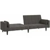 Dvivietė sofa-lova su dvejomis pagalvėmis, pilka, aksomas