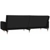 Dvivietė sofa-lova su dvejomis pagalvėmis, juoda, aksomas