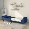 Dvivietė sofa-lova su dvejomis pagalvėmis, mėlyna, audinys