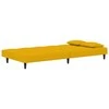 Dvivietė sofa-lova su dvejomis pagalvėmis, geltona, aksomas