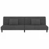 Dvivietė sofa-lova su dvejomis pagalvėmis, pilka, aksomas