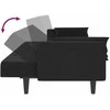 Dvivietė sofa-lova su dvejomis pagalvėmis, juoda, aksomas