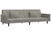Dvivietė sofa-lova su dvejomis pagalvėmis, pilka, aksomas