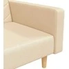 Dvivietė sofa-lova su dvejomis pagalvėmis, kreminė, audinys