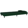 Dvivietė sofa-lova su dvejomis pagalvėmis, žalia, aksomas