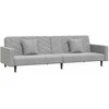 Dvivietė sofa-lova su dvejomis pagalvėmis, pilka, aksomas