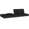 Dvivietė sofa-lova su dvejomis pagalvėmis, juoda, audinys