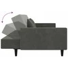 Dvivietė sofa-lova su dvejomis pagalvėmis, pilka, aksomas