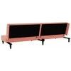 Dvivietė sofa-lova su dvejomis pagalvėmis, rožinė, aksomas