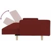Dvivietė sofa-lova su dvejomis pagalvėmis, vyno, audinys