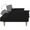 Dvivietė sofa-lova su dvejomis pagalvėmis, juoda, audinys