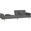 Dvivietė sofa-lova su dvejomis pagalvėmis, pilka, audinys