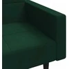 Dvivietė sofa-lova su dvejomis pagalvėmis, žalia, aksomas