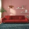 Dvivietė sofa-lova su dvejomis pagalvėmis, vyno, aksomas
