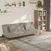 Dvivietė sofa-lova su dvejomis pagalvėmis, pilka, aksomas