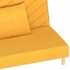 Dvivietė sofa-lova su dvejomis pagalvėmis, geltona, audinys