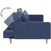 Dvivietė sofa-lova su dvejomis pagalvėmis, mėlyna, audinys
