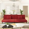 Dvivietė sofa-lova su dvejomis pagalvėmis, vyno, aksomas
