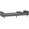 Dvivietė sofa-lova su dvejomis pagalvėmis, pilka, aksomas