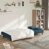 Dvivietė sofa-lova su dvejomis pagalvėmis, mėlyna, aksomas