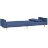 Dvivietė sofa-lova su dvejomis pagalvėmis, mėlyna, audinys