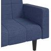 Dvivietė sofa-lova su dvejomis pagalvėmis, mėlyna, audinys