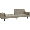 Dvivietė sofa-lova su dvejomis pagalvėmis, pilka, aksomas
