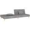 Dvivietė sofa-lova su dvejomis pagalvėmis, pilka, audinys