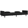Dvivietė sofa-lova su dvejomis pagalvėmis, juoda, aksomas