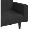 Dvivietė sofa-lova su dvejomis pagalvėmis, juoda, audinys