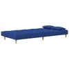 Dvivietė sofa-lova su dvejomis pagalvėmis, mėlyna, audinys